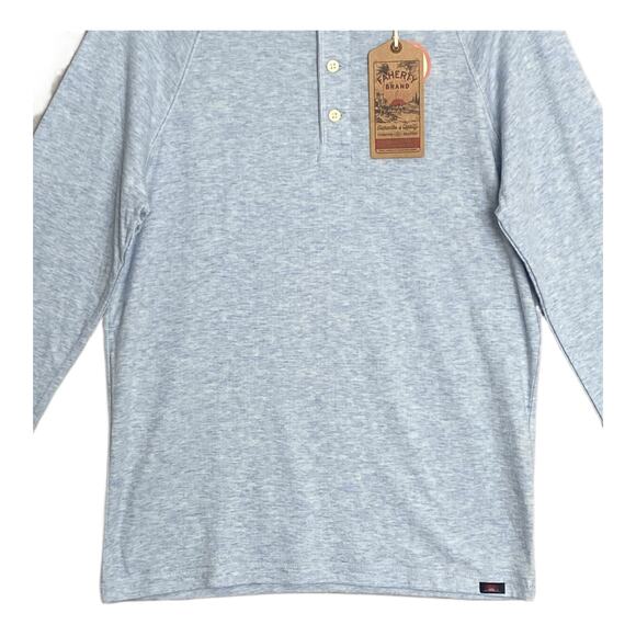 Faherty Cloud Cotton Tee Men's Small Crew Tee Pima Cotton Light Blue Heather NEW - Picture 3 of 14